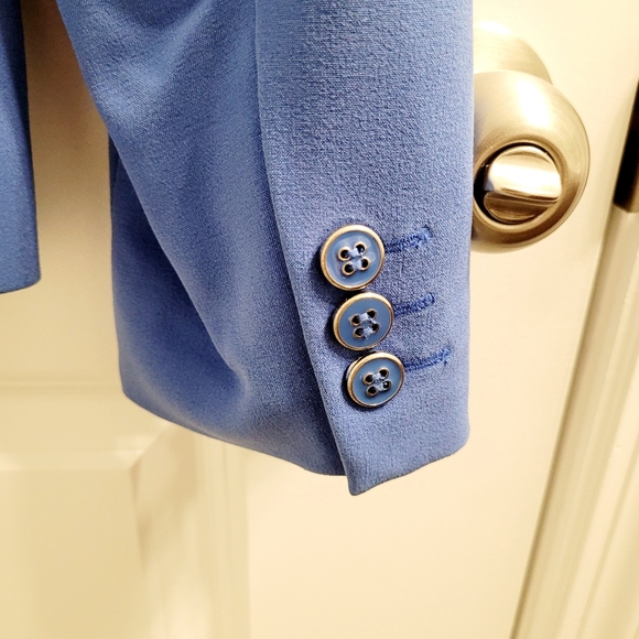 7th Avenue Collection New York & Company Blue Suit Jacket 10 Polkadot - Picture 8 of 10